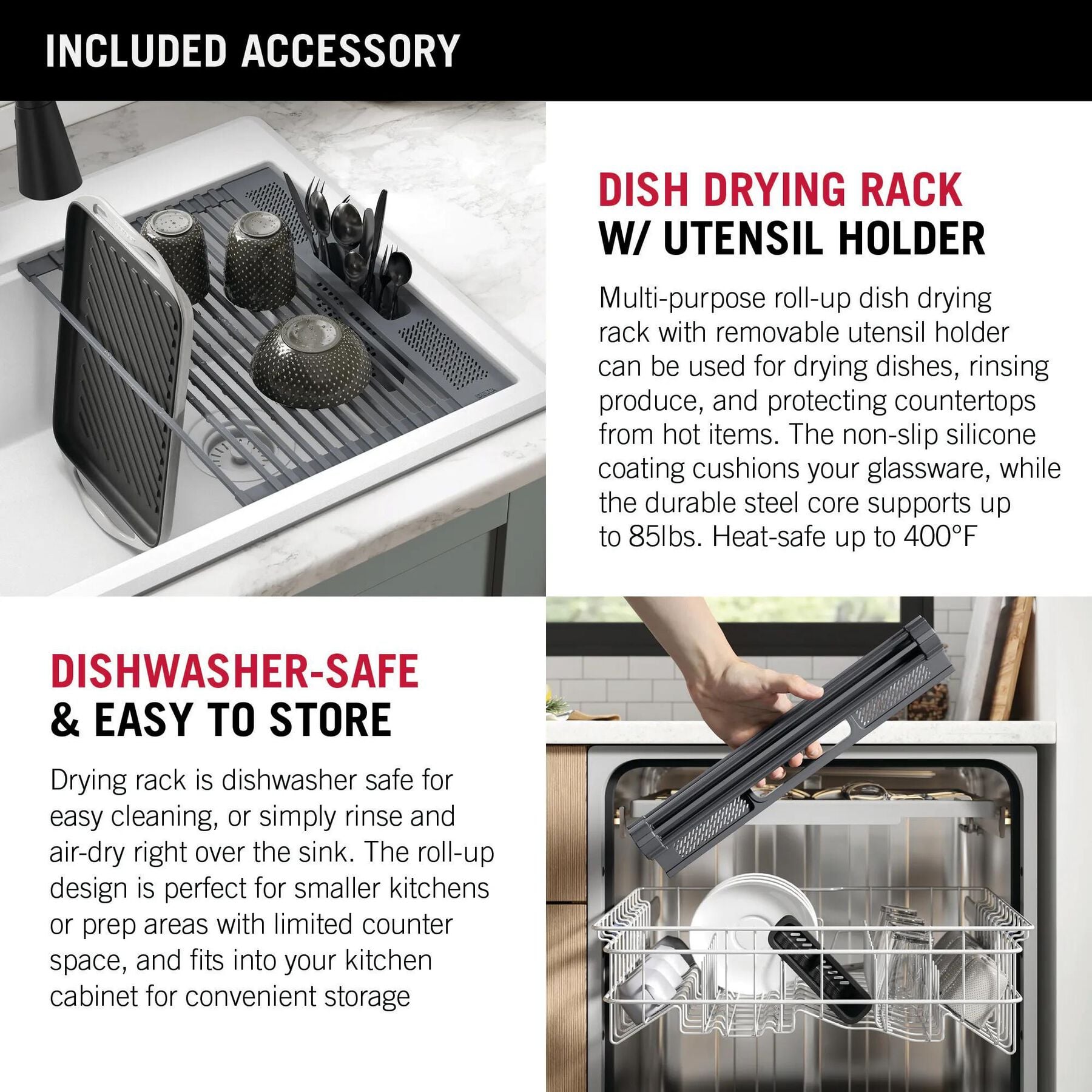 30&rdquo; Granite Composite Workstation Kitchen Sink Drop-In Top Mount Single Bowl with WorkFlow&trade; Ledge and Accessories in White